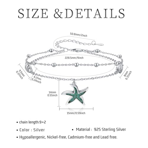 Image of Anklet for Women 925 Sterling Silver Double Infinity Ankle Bracelet Waterproof Summer Jewelry Anniversary Birthday Gifts for Her