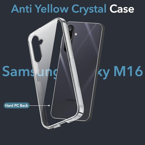 Image of Jkobi Lifetime Anti-Yellow Clear Back Cover Case for Samsung Galaxy M16 5G | Samsung Galaxy F16 5G (Sleek Hard Crystal | Shockproof and Camera Protection)