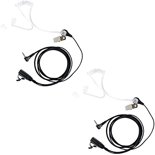 Caroo Walkie Talkie 2.5mm Earpiece,2 Pack 1 Pin Covert Acoustic Tube Earpieces Headset with PTT Mic for Motorola Talkabout MH230R MR350R T200 T200TP T260 T260TP T600 MT350R Two Way Radio