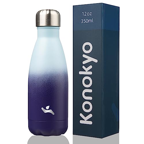 Image of Konokyo Insulated Water Bottles,12 oz Double Wall Stainless Steel Vacumm Metal Flask for Sports Travel,Ocean Dream