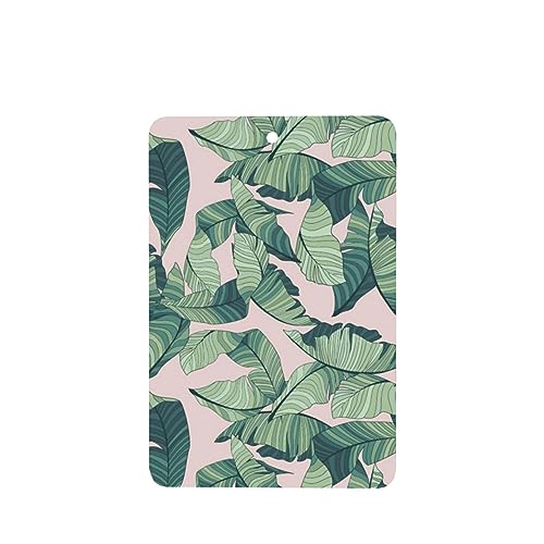 green palm tree leaves pink Car Air Fresheners Personalized Fragrant Slices Car Aromatherapy Tablets Hanging Air Freshener Card with Rope 4Pcs For Car And Home Decoration