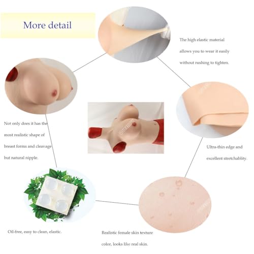 Faux seins en silicone K Cup pour crossdressing, solution décolleté plongeant