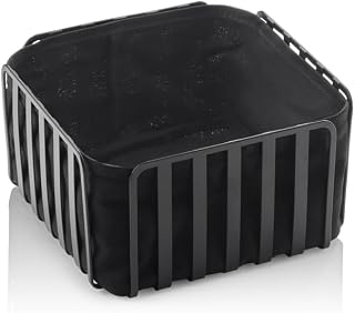 5 cestas de metal para buffet, cuadradas, color negro, 19 x 19 x 10,5 cm