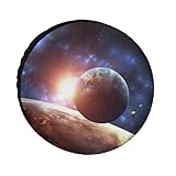 Planets in Space Background Pneu de rechange résistant aux intempéries Diamètre des pneus 24' à 36' Protections de roue universelles étanches pour remorque