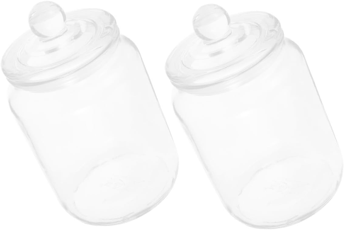 NUOBESTY Glass Tea Jar and Airtight Grain Canister 2l 2pcs Set, Glass Food Storage Containers with Sealed Lids for Kitchen Pantry, Moisture-proof Coffee Bean and Cereal Storage