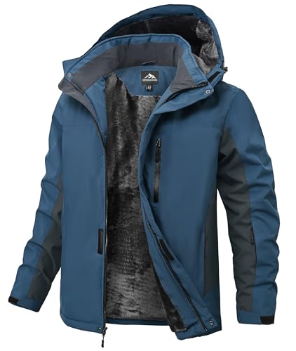 Image of Mens Winter Snow Jacket Waterproof Ski Jackets Snowboard Rain Warm Coat Insulated Hood Fleece Lined