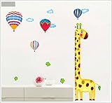 Tabla de altura de los niños etiqueta de la pared decoración del hogar Cartoon jirafa altura decoración del hogar calcomanías Mural Fondo de pantalla