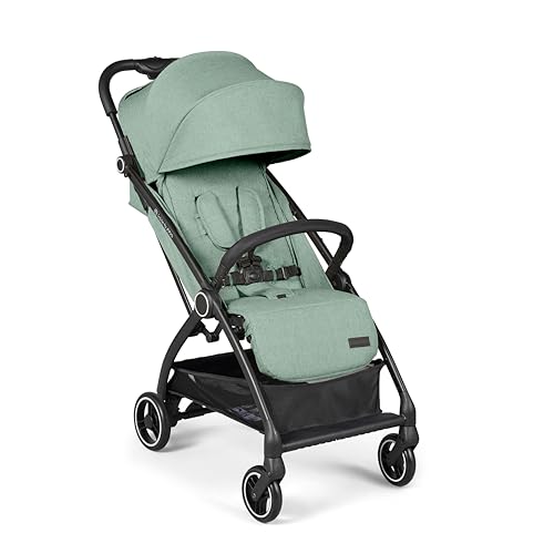 Ickle Bubba Aries Auto-Fold Stroller – Ultra-Lightweight (6.1kg), Compact One-Touch Fold, Multi-Position Recline, Large Seat & Shopping Basket, UPF 50+ Sun Hood, Includes Rain Cover (Sage Green)