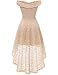Homrain Vestido Cóctel Vintage A-línea Hi-Lo Elegante Encaje Fiesta Noche Vestido para...
