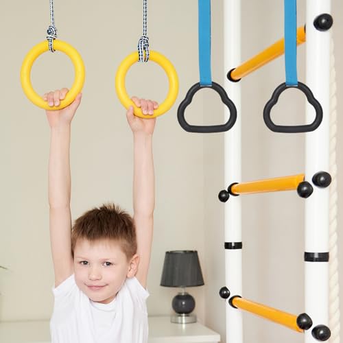 Anillas para gimnasia y entrenamiento en casa, con correas azules miniatura 7