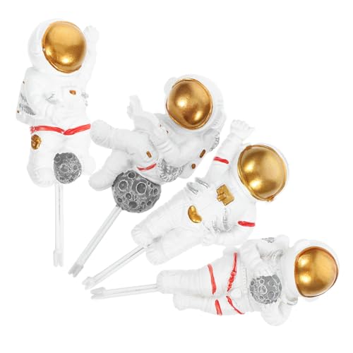 KICHOUSE 4 Piezas Ganchos de Pared Astronauta, Diseño Multifuncional para Colgar Abrigos y Toallas, Material Duradero, Tamaño Pequeño y Ligero, Ideales para Baño y Cocina, Perchero de