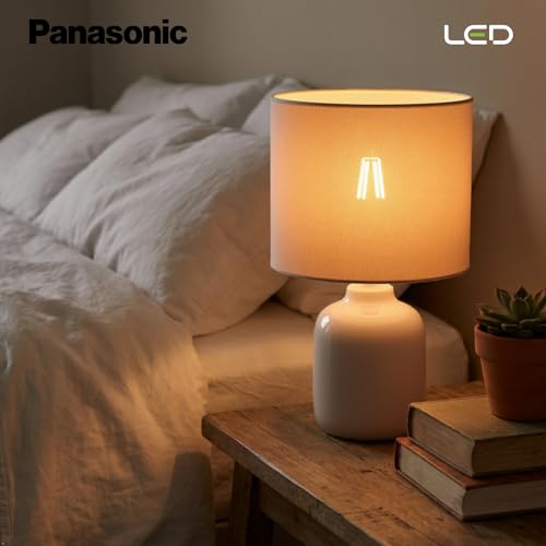Image of Panasonic Filahazel 8W A60 LED Filament Bulb, Decorative LED Bulb for Home & Office Decoration, Classic Vintage Tinted Glass Filament Bulb comes with In-Built Surge Protection, E27, 2700K (Warm White)