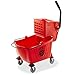 Dryser Commercial Mop Bucket with Side Press Wringer, 26 Quart, Red