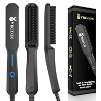 VIKICON Piastra per Capelli e Barba Uomo, Spazzola Lisciante Elettrica