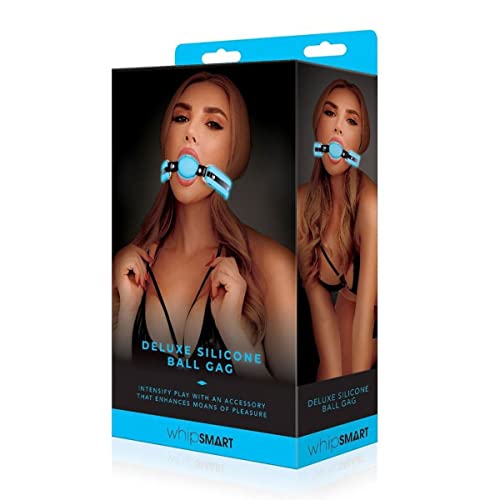 Whipsmart Glow In The Dark Silicone Ball Gag Blue 69 cm