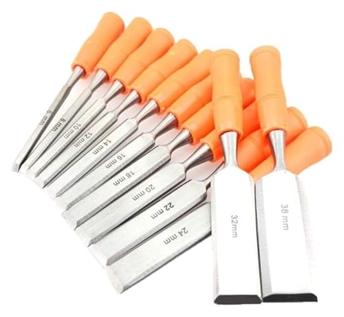 Juego de Cinceles para Madera, Juego de cinceles for madera con mango for carpintería, paquete de 12 unidades