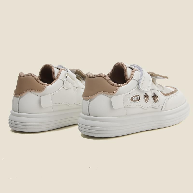 Kids Sport Sneakers with Bear Design, White and Red, Hook and Loop Closure3