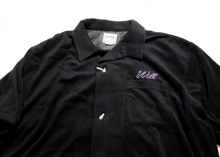 新品タグ付き＊HOUSTON パイルボーリングシャツ ブラック XL HOUSTON パイルボーリングシャツ [ HAWK ] 41240 ブラック