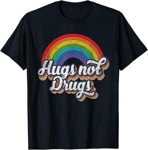 FKXCNHAA Narcotics Anonymous Hugs Not Drugs Aa Na Sobriety Unisex T Shirt BlackL
