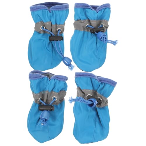 FIXOSHEE 4 Piezas Botas Impermeables para Perros Lluvia Patucos para Perros pequeños Exterior Mascotas Aseo húmedo Calcetines para a Prueba de Agua Cachorro Botines Botas para