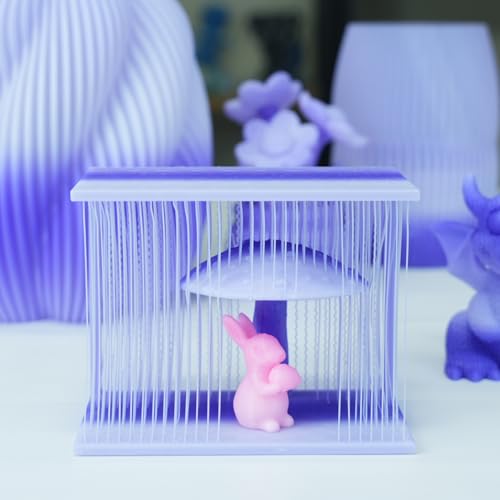 Image of GratKit Gradient PETG Filament, Color Change 3D Printer Filament 1.75mm, 1kg, Multicolor PETG Translucent Gradient Dark Purple White