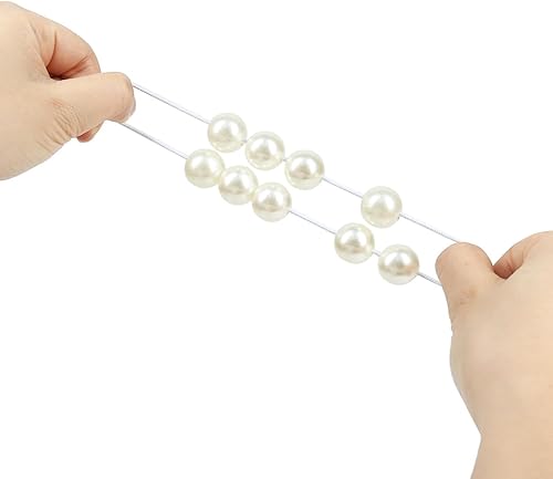 Miniatura 4 de Cordón elástico blanco, cuerda elástica de 328 pies de 0.079 in para pulseras, collares, joyería, abalorios y manualidades