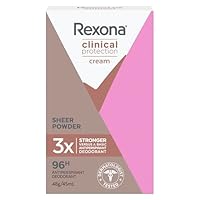 Rexona Women Clinical Antiperspirant Cream Stick Deodorant Sheer Powder, 45ml, 96 Hour Protection