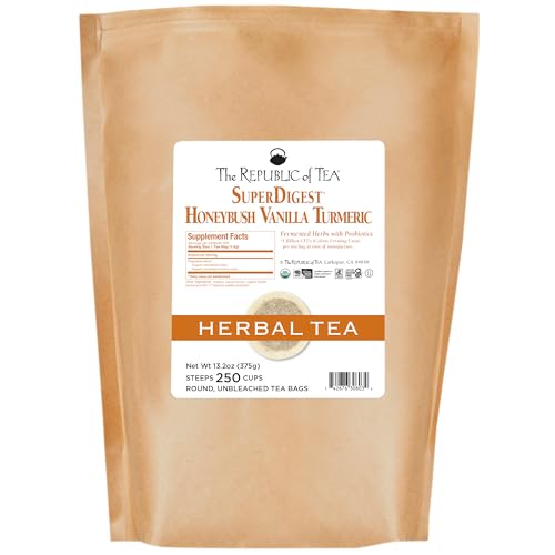 Image of The Republic of Tea Organic Honeybush Vanilla Turmeric SuperDigest Tea | 250 Count Bulk Bag