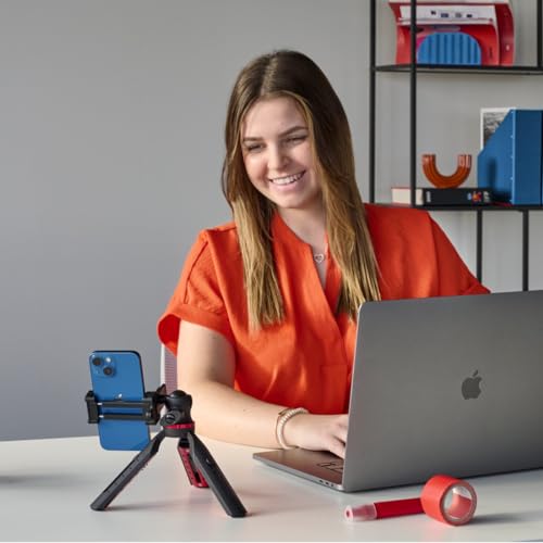 Hama Handy Stativ und Kamerastativ (Reisestativ mit Handyhalterung, Tischstativ mit Kugelkopf, h&ouml;henverstellbares Mini-Stativ bis max. 19 cm, aus Aluminium und nylonverst&auml;rktem Kunststoff) schwarz