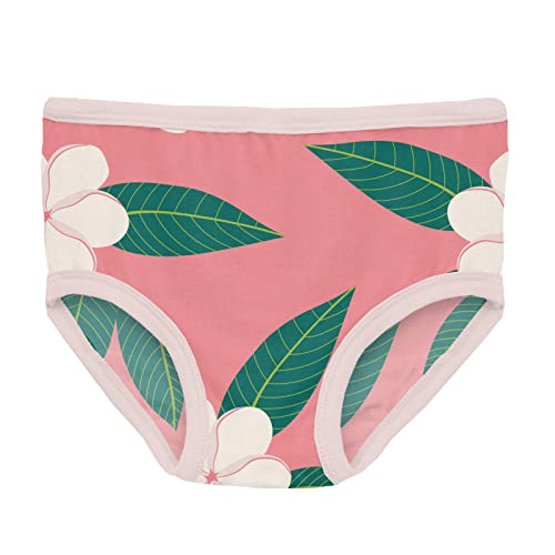 Kickee Pants Printed Girls Underwear, Set Of 2, Incredibly Soft Girl Panties, Snug Fit, All Day Wear (Strawberry Plumeria & Beach Day Stripe - Xs-5/6) #TOP1
