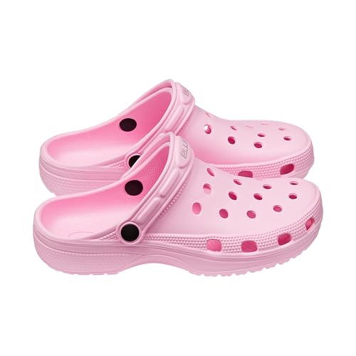 ARRIA AirClog Classic Shoes, Unisex, Lightweight Slip-On Clogs with 360° Comfort, Breathable, Quick-Dry, Customizable Charms for Travel, Beach, Nurses, Gym & Home (Small, Pink)