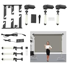 Photography Backdrop Roller System, 3 Roller Motorized Electric Background Support with Controller, Photo Background Shaft Lifting Ceiling Holder for Home Studio Live Shooting
