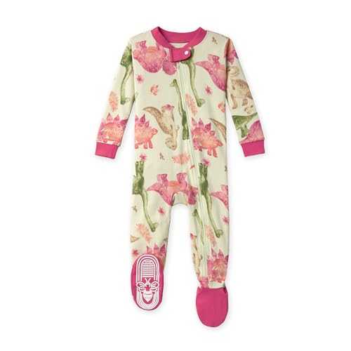 Burt's Bees Baby Baby Girls Pajamas, Zip Front Non-Slip Footed Sl...