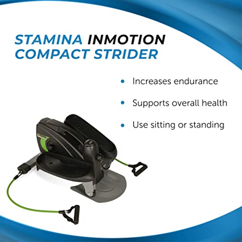 Stamina Inmotion Compact Strider With Cords - Seated Elliptical With Smart Workout App - Foot Pedal Exerciser For Home Workout - Up To 250 Lbs Weight Capacity #TOP1