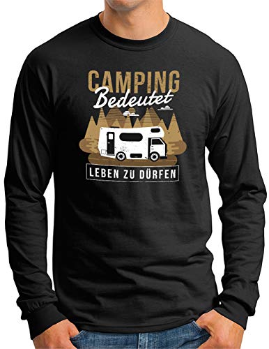T-shirt manches longues camping-car homme OM3 noir grande taille