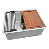 Ruvati 24-inch Undermount Rounded Corner Workstation Kitchen...