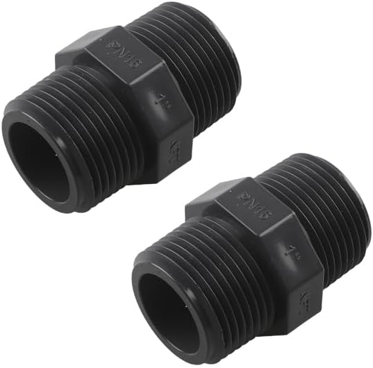 PVC Garden Hose Adapter- Male 1-1/2" NPT x 1-1/2" NPT Pool Pump Hose Adapter- PVC Pipe Fitting Adapter Connector Parts（1-1/2" 2 Pack）