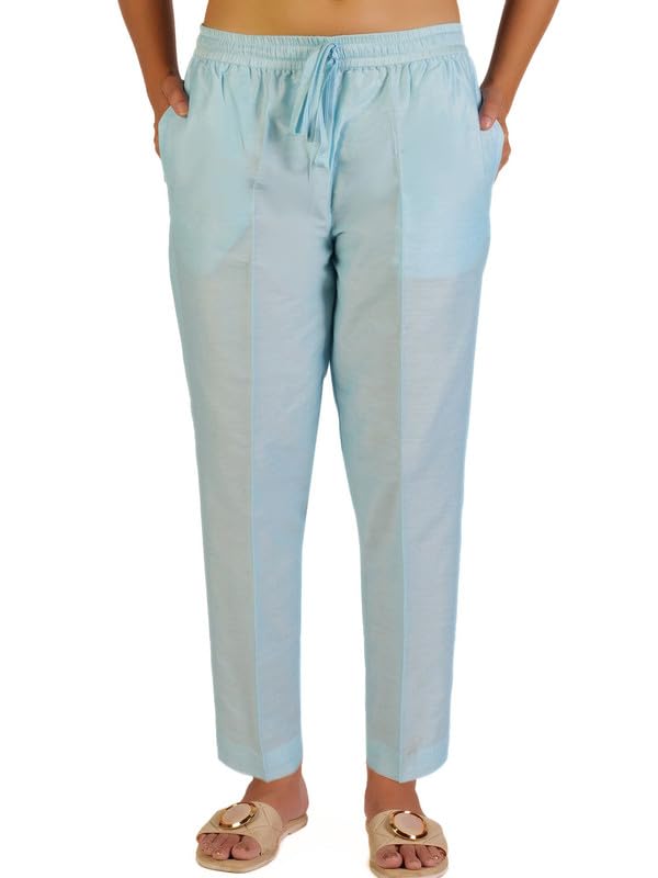 Image of Trouser Pants for Women,Stylish Trousers for Woman for Kurti Relaxed & Regular Straight fit Palazzo,Ethnic Bottom Formal Pants for Women Office wear Casual & Daily Use