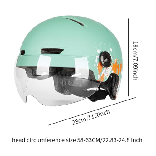 kowaku Capacete de bicicleta elétrica, equipamento de proteção com luz e viseira, masculino, feminin
