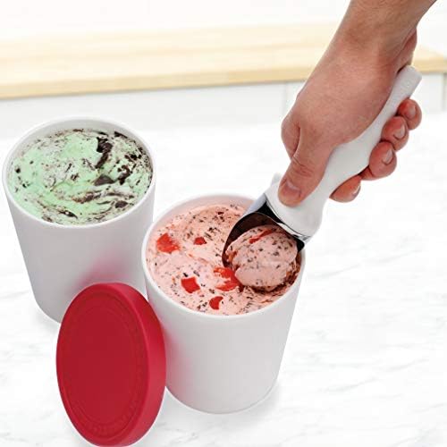 Tovolo 55003-999 Sweet Treat 6 oz. Mini Tubs, Set of 3, Tight-Fitting Silicone Lid, Easy Stacking Reusable Ice Cream Container, Plastic, Assorted