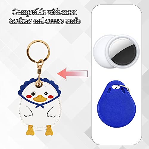 Image of Leather Keychain Case Holder Compatible with Apple AirTag, GPS Airtag Keychain Finder Tracker with Key Ring, Anti-Scratch Protective Air Tag Cover | Leather