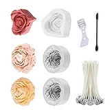 Alrens 3 Stück Kerzenformen Silikon 3D Silikonform Blumen Kerzenformen...