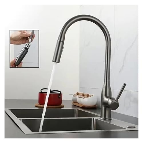 Robinet de cuisine extractible en acier inoxydable pivotant 360° - 6