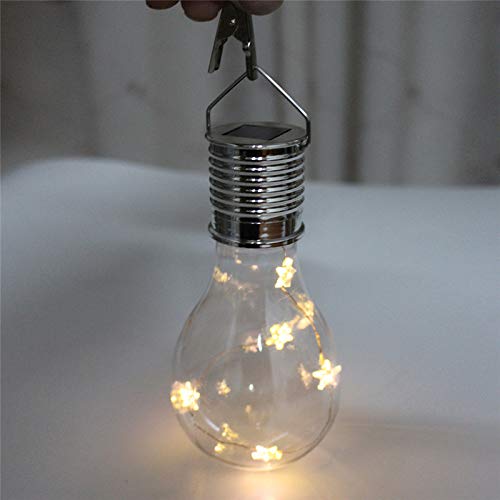Preisvergleich Produktbild RUGU LED-Solarschnur beleuchtet LED-Lichterkette Solarleuchte Stern Glühbirne Drehbare Außen Garten Camping Hängende Stern Solar Light,b