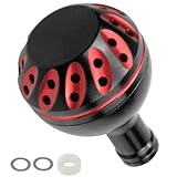 [APAGAI] 【単品】パワーハンドルノブ アルミラウンドノブ リール ハンドル ノブ シマノA ダイワS スピニングリール 釣り 汎用 38㎜ 円形 丸型 (03,単品ブラックレッド)