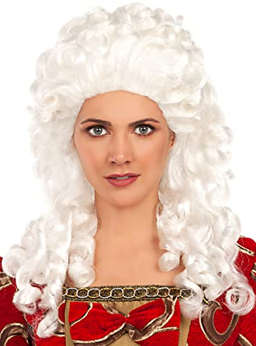 【L'accessorio perfetto per il tuo costume】 Per gli amanti della storia nella sua versione più originale!. L'accessorio Bianco perfetto per il tuo costume XVII-XVIII Secolo: Barocco e Rivoluzione Francese. Potrai anche utilizzare Parrucca epoca barocca per un costune Barocco & Rivoluzione Francese.
