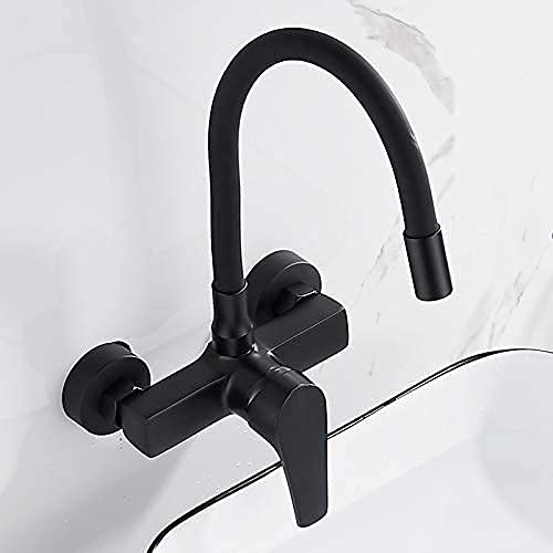 Mitigeur d'évier de cuisine en cascade robinet mural chaud et froid rotatif