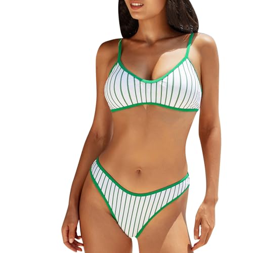 Conjunto de bikini de 2 piezas para mujer, conjunto de bikini con tirantes de espagueti, traje de baño de cintura alta, traje de baño de playa, traje de baño, 1 pieza, Shorty Piscina, blanco, L