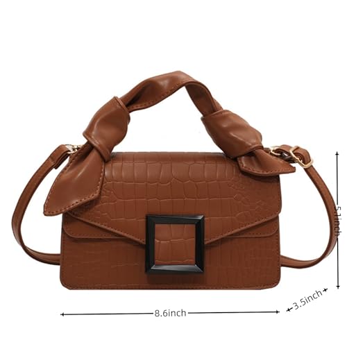 Image of Women Vegan Leather Evening Handbag Crocodile Pattern Handle Clutch Purse Cross Body Envelope Bag