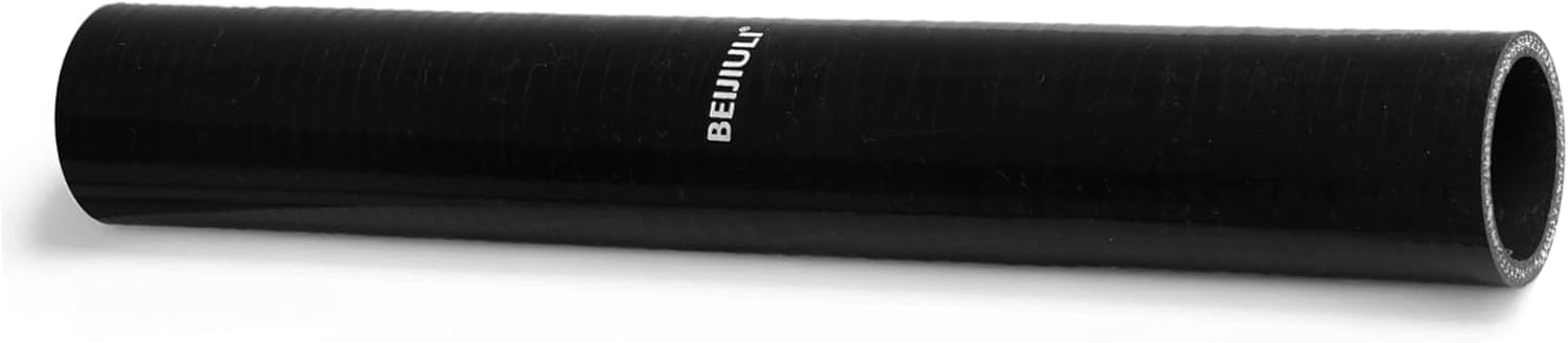BEIJIULI 2.5" ID Silicone Radiator Coolant Hose, 12 Inch Black 4-Ply Turbo Intake Pipe for Marine Automotive Industrial Use
